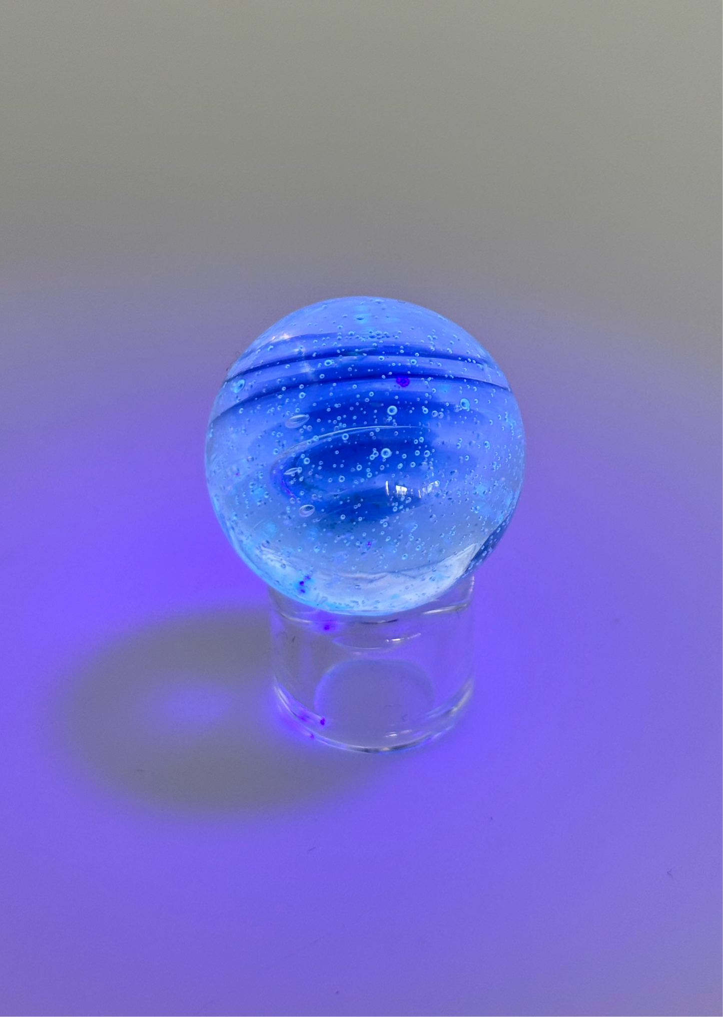 Blu-V and Blue Stardust cat-eye marble (UV Reactive)