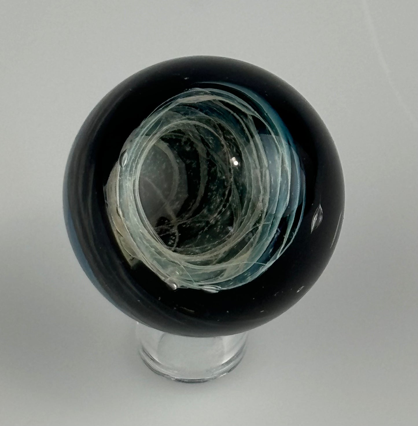 Silver fumed vortex marble