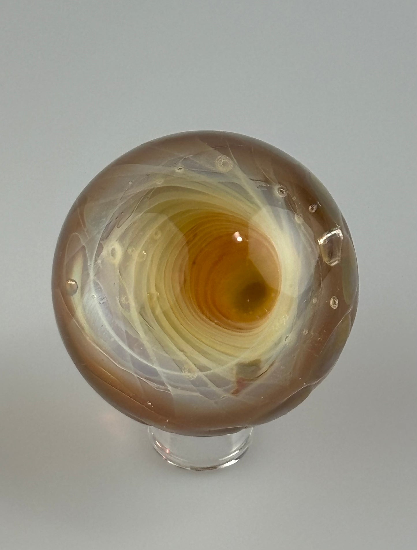 Silver fumed vortex marble