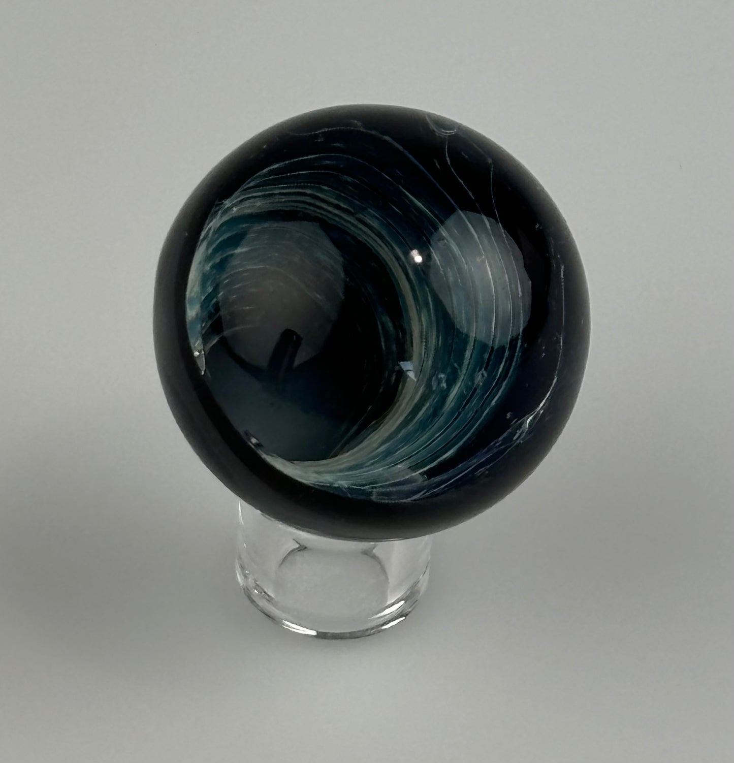 Silver fumed vortex marble