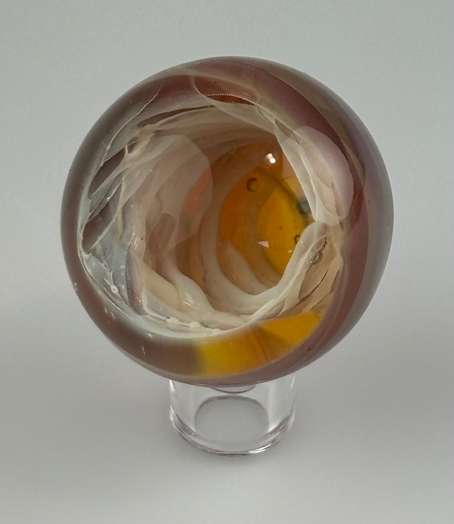 Silver fumed vortex marble